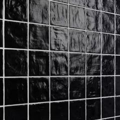 Tenedos 4x4 Inch HTCFD Premium Quality Matte Zellige Ceramic Tile with Subtle Shimmer | Handmade Look Moroccan Square Wall Tile for Kitchen Backsplash & Bathroom Wall