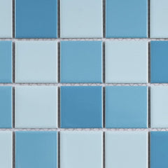 Ocean Breeze Light Blue 2"x2" Porcelain Tile Sheet - Gloss Look for Pools, Bathrooms & Floors