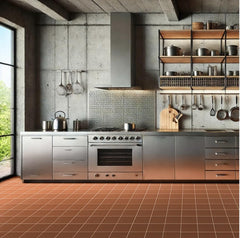6x6 Colonial Red Smooth Quarry Tile