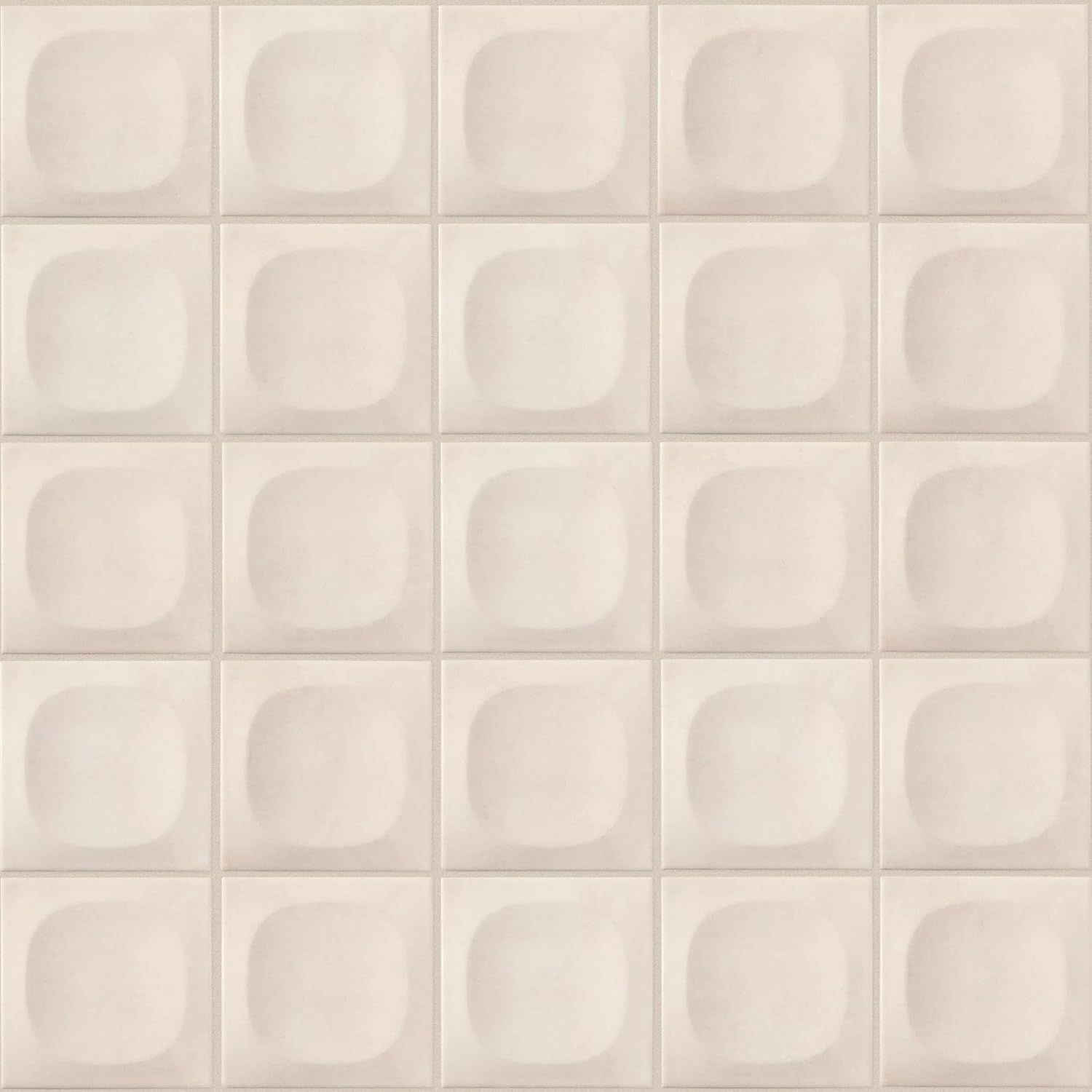 Tenedos HTCFD 5x5 Beige Dimensional Square Ceramic Tile – 10 Piece Set, Textured Sculpted Center Design for Bathroom Walls, Kitchen Backsplash