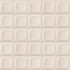 Tenedos HTCFD 5x5 Beige Dimensional Square Ceramic Tile – 10 Piece Set, Textured Sculpted Center Design for Bathroom Walls, Kitchen Backsplash