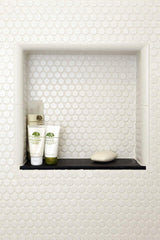 White Penny Round Matte Porcelain Mosaic Tile -  (12x12 sheet)