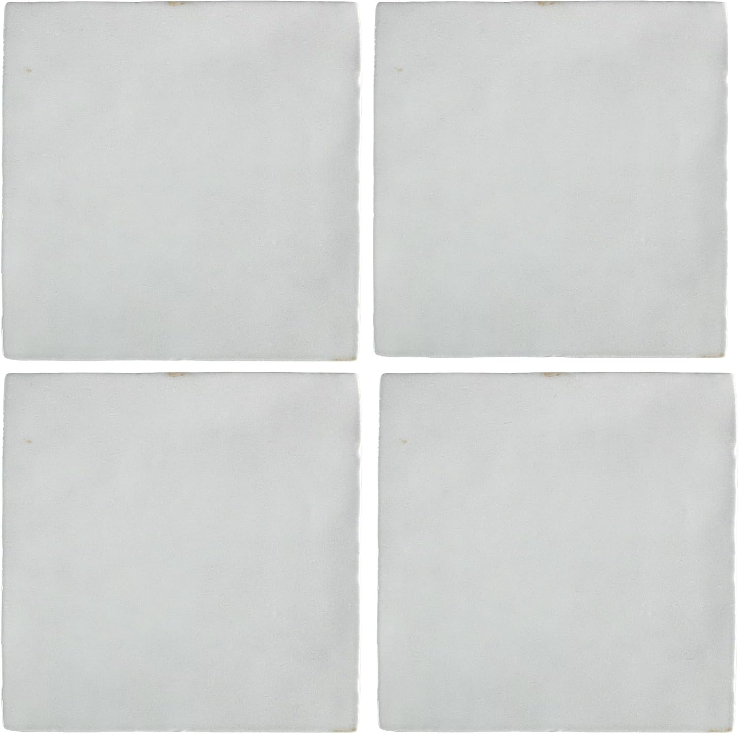 Tenedos 5x5 Glossy Ocean Blue Zellige Look Ceramic Wall Tile – Handmade Style Square Field Tile for Kitchen and Bathroom (4 Pieces)