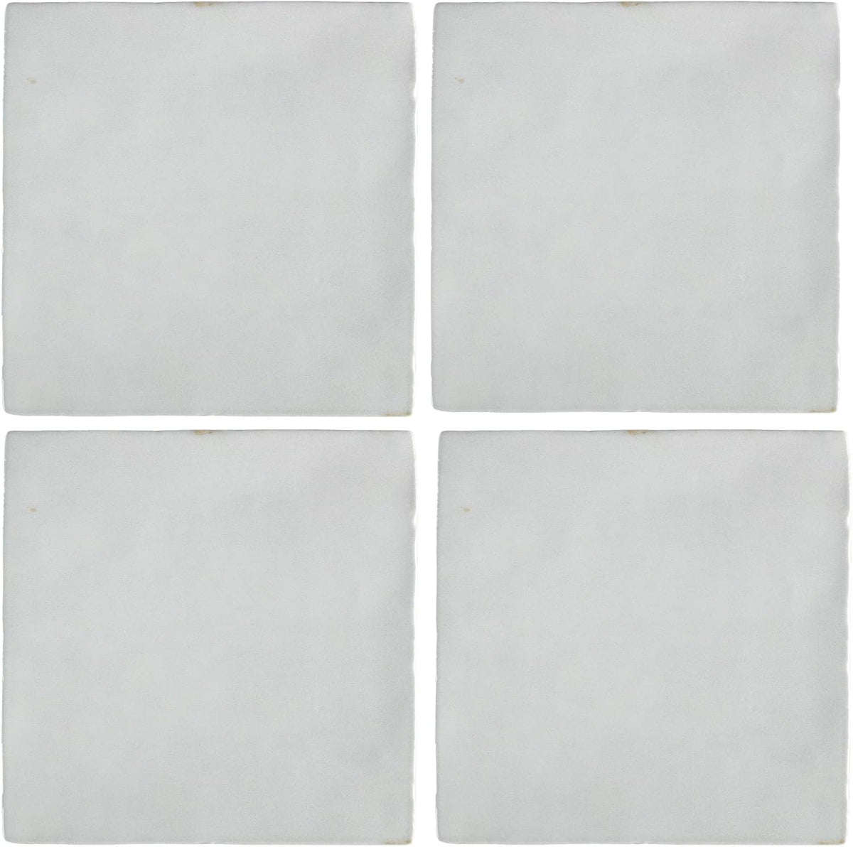 Tenedos 5x5 Glossy Ocean Blue Zellige Look Ceramic Wall Tile – Handmade Style Square Field Tile for Kitchen and Bathroom (4 Pieces)