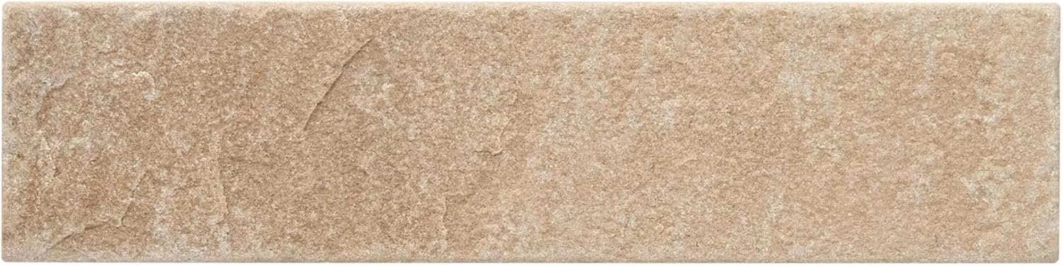 Tenedos HTCFD Brown Limestone Tile 2” x 8” Chiseled Textured Natural Stone – Tumbled Edge, Floor & Wall Tile for Indoor Outdoor, Shower Bathroom Floor & Wall