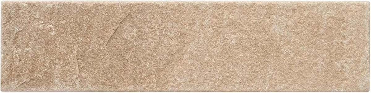 Tenedos HTCFD Brown Limestone Tile 2” x 8” Chiseled Textured Natural Stone – Tumbled Edge, Floor & Wall Tile for Indoor Outdoor, Shower Bathroom Floor & Wall
