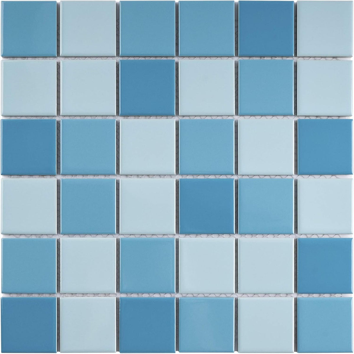 Ocean Breeze Light Blue 2x2 Porcelain Tile Sheet Gloss Look