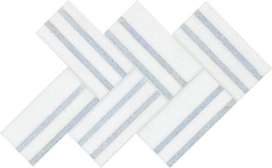 Azula Linea 8 in. x 13 in. Polished Marble Mosaic Floor and Wall Tile by MSI