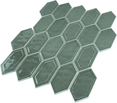 Tenedos Bright Picket Glass Mosaic Tile – 13.3" x 10.2" Glossy Finish, Kitchen Backsplash, Bathroom, Shower Wall & Accent Tile