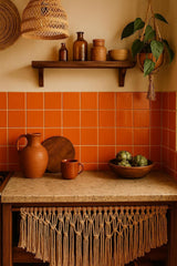 4x4 Orange Ceramic Tile-Box of 10 pcs
