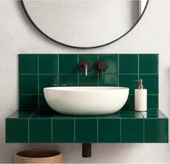Tenedos HTCPW 6x6 Glossy Porcelain Tile – Wall & Floor Tile for Bathroom, Kitchen Backsplash, Shower, Fireplace, Indoor Use (8 Pieces)