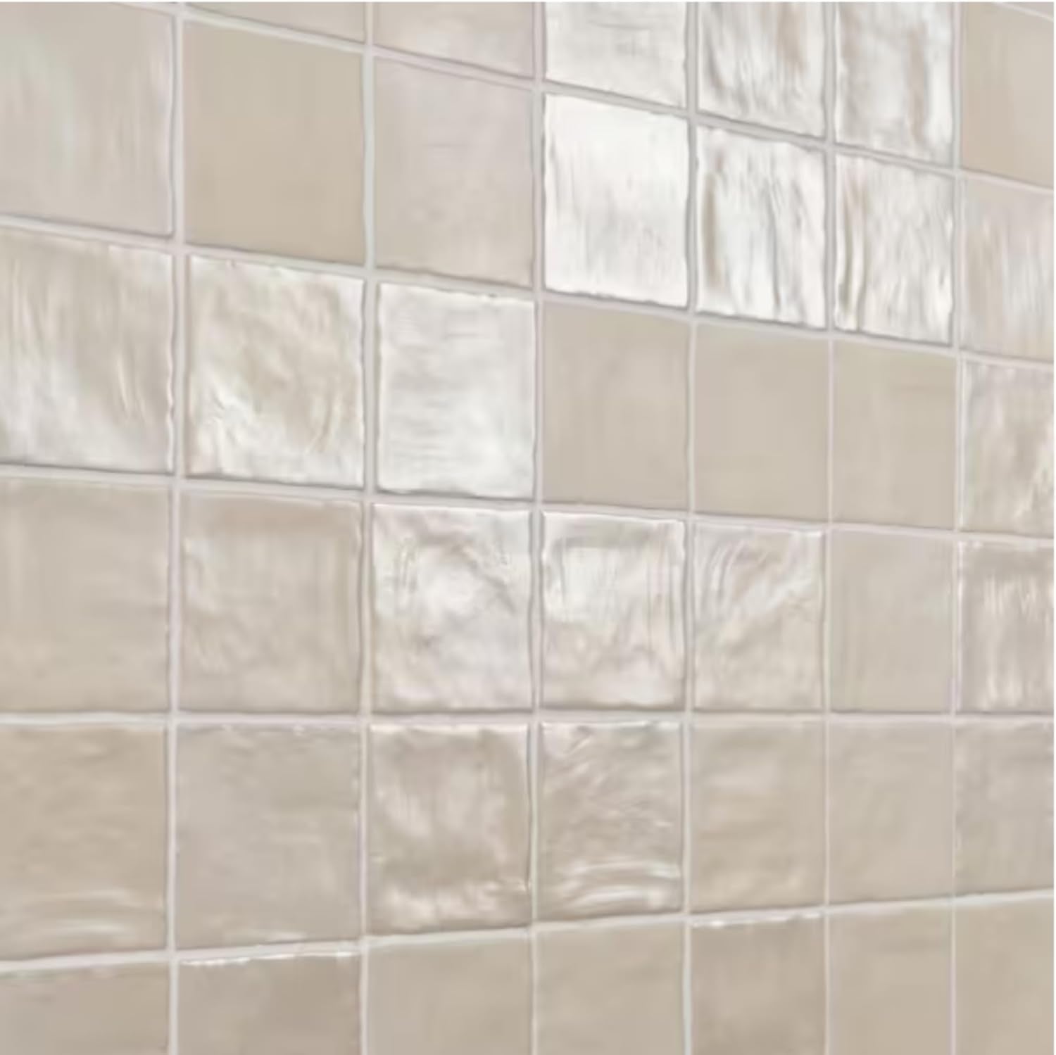 Tenedos 4x4 Inch HTCFD Premium Quality Matte Zellige Ceramic Tile with Subtle Shimmer | Handmade Look Moroccan Square Wall Tile for Kitchen Backsplash & Bathroom Wall