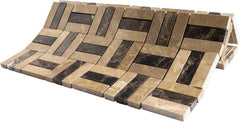 Rustic Brown & Beige Mosaic Floor Tiles – Decorative Interwoven Design