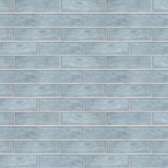 Tenedos HTCFD Handmade Zellige Look 2.5” x 8” Blue Porcelain Tile – High Gloss Pressed Edge Subway Tile for Wall & Floor, Bathroom, Kitchen Backsplash, Shower Walls
