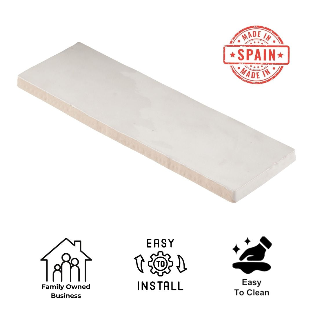 Tenedos HTC184 Ceramic Subway Wall Tile Handmade Look Glossy Glaze for Backsplash Kitchen, Bathroom Shower, Accent Wall (1, Luminous Pearl)