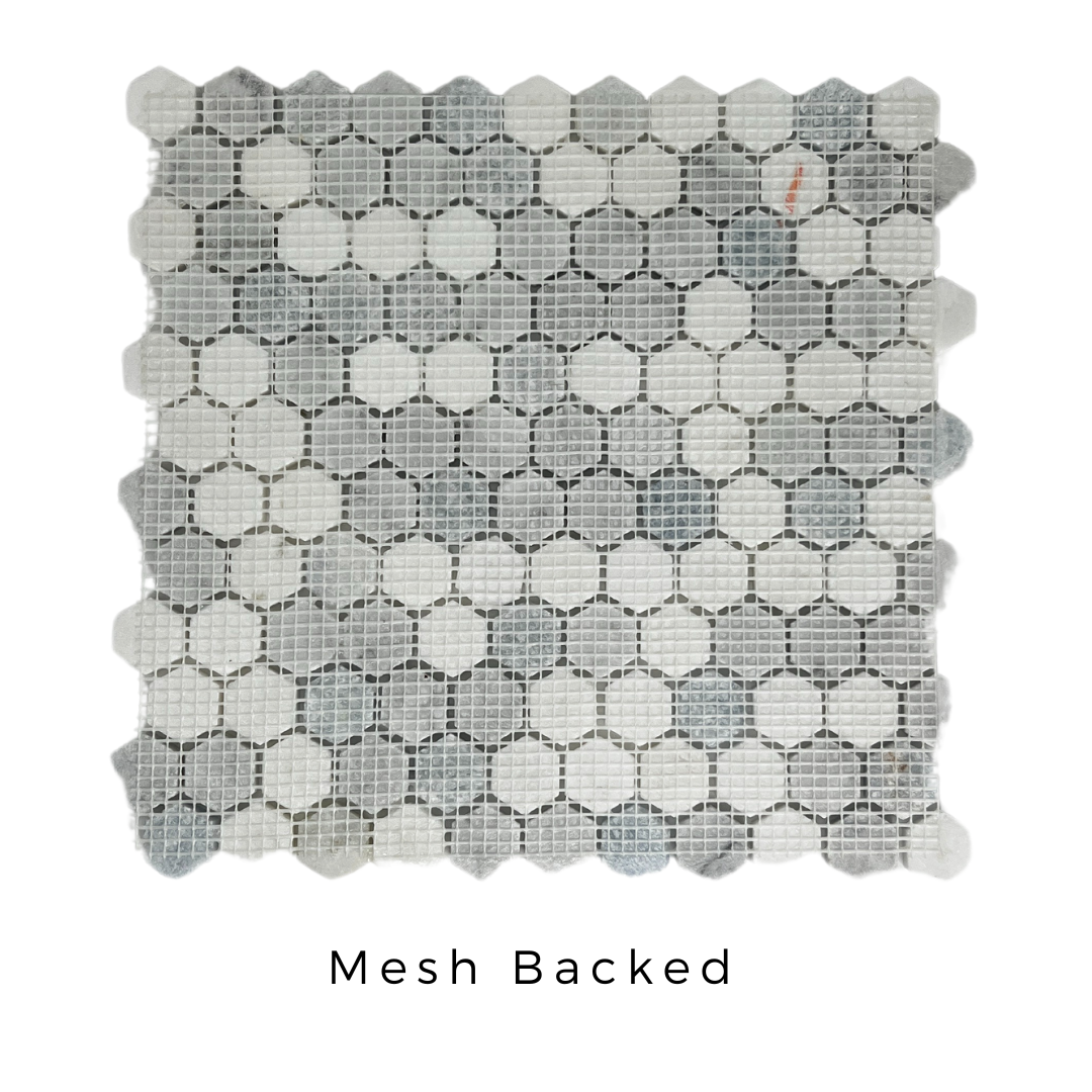 Tenedos Alezza Polished Marble Mesh-Mounted Mosaic Tile 1 piece