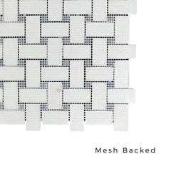 Tenedos HTC194 Ivory Weave Marble Mosaic Tile