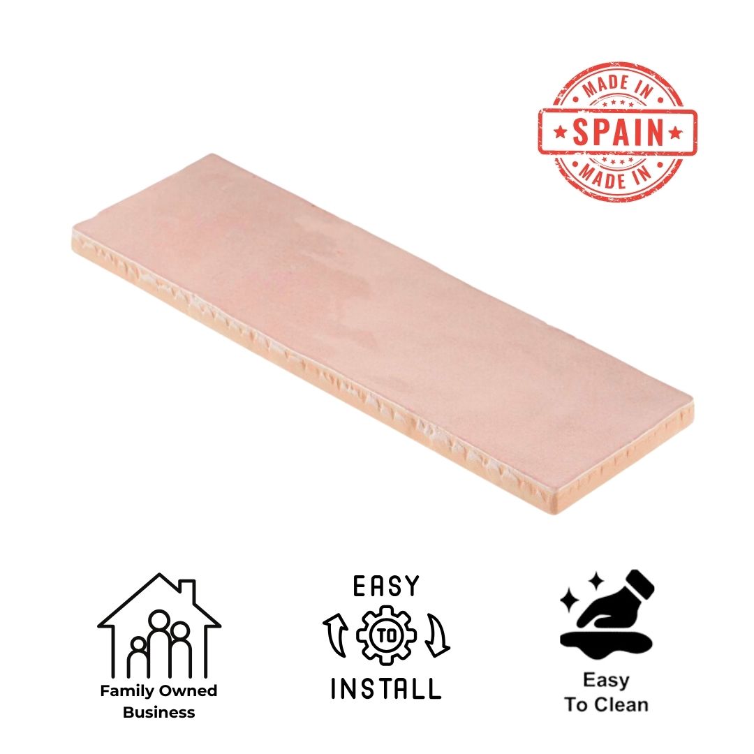 Tenedos HTC184 Ceramic Subway Wall Tile Handmade Look Glossy Glaze for Backsplash Kitchen, Bathroom Shower, Accent Wall (1, Blush Rose)