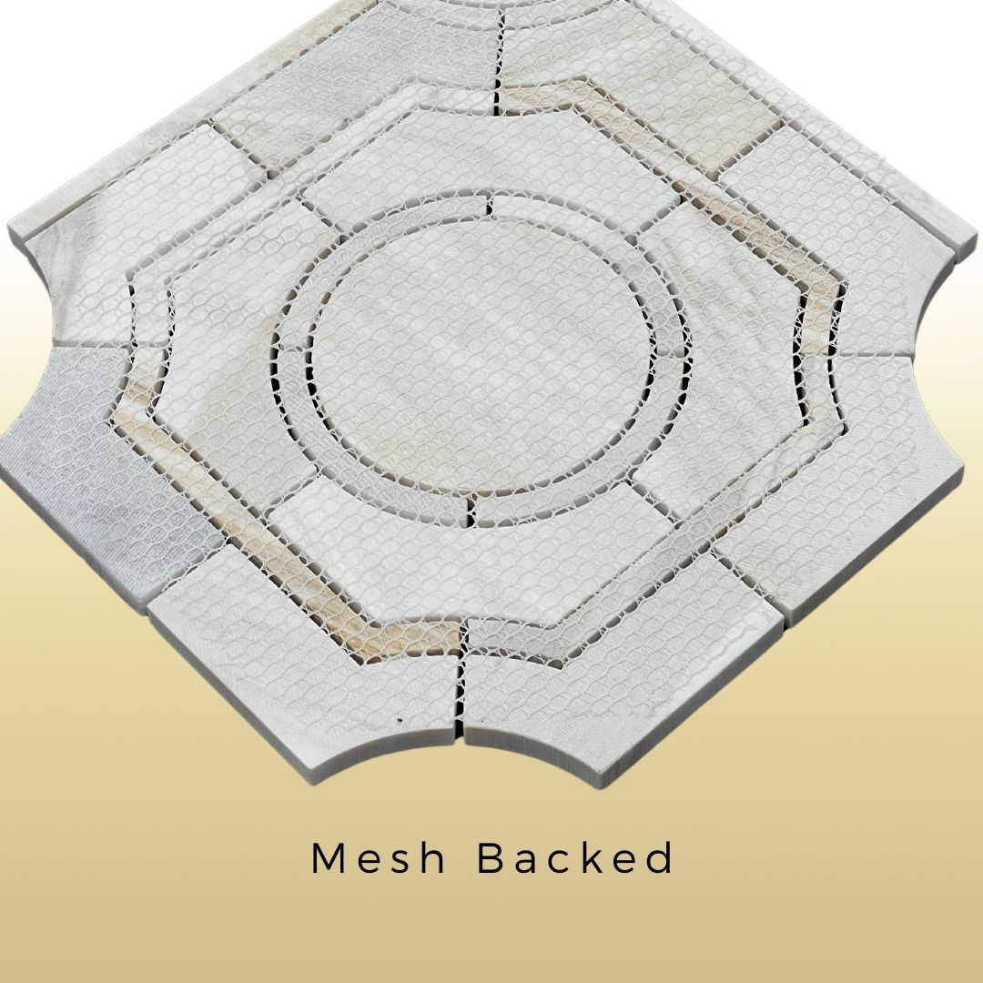 Tenedos Legency HTC152 Gold 10 in. x 10 in. Polished Mesh-Mounted Marble Mosaic Tile