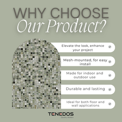 Tenedos Verdant Essence Green Porcelain Mosaic Tile-1 piece