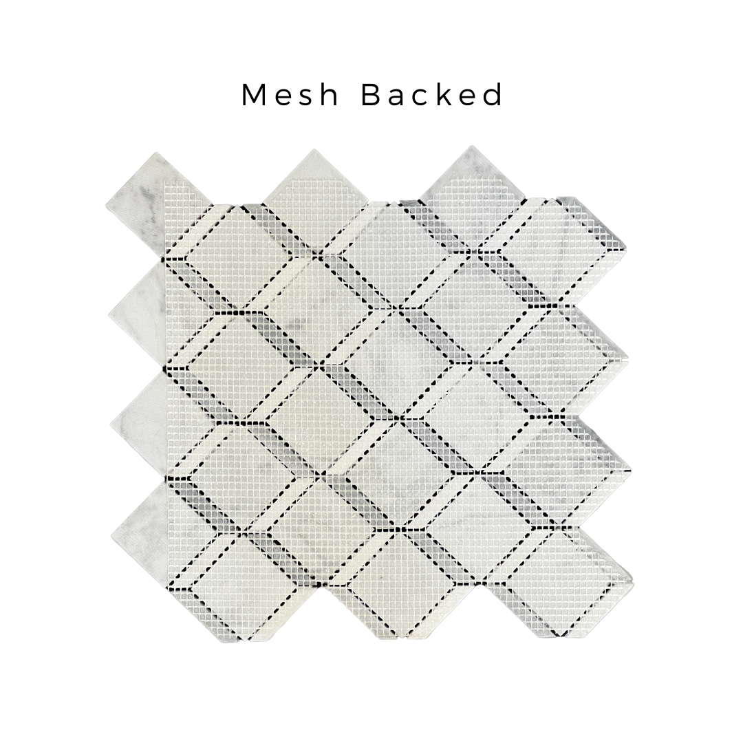 Tenedos HTC191 Silver Prism Marble Mosaic Tile- 1 piece