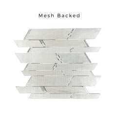 Tenedos HTC187 Aurora Luxe Chevron Silver Stone Metal Wall Tile (1 pcs)
