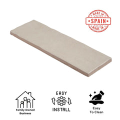 Tenedos HTC184 Ceramic Subway Wall Tile Handmade Look Glossy Glaze for Backsplash Kitchen, Bathroom Shower, Accent Wall (1, Ivory Mist)