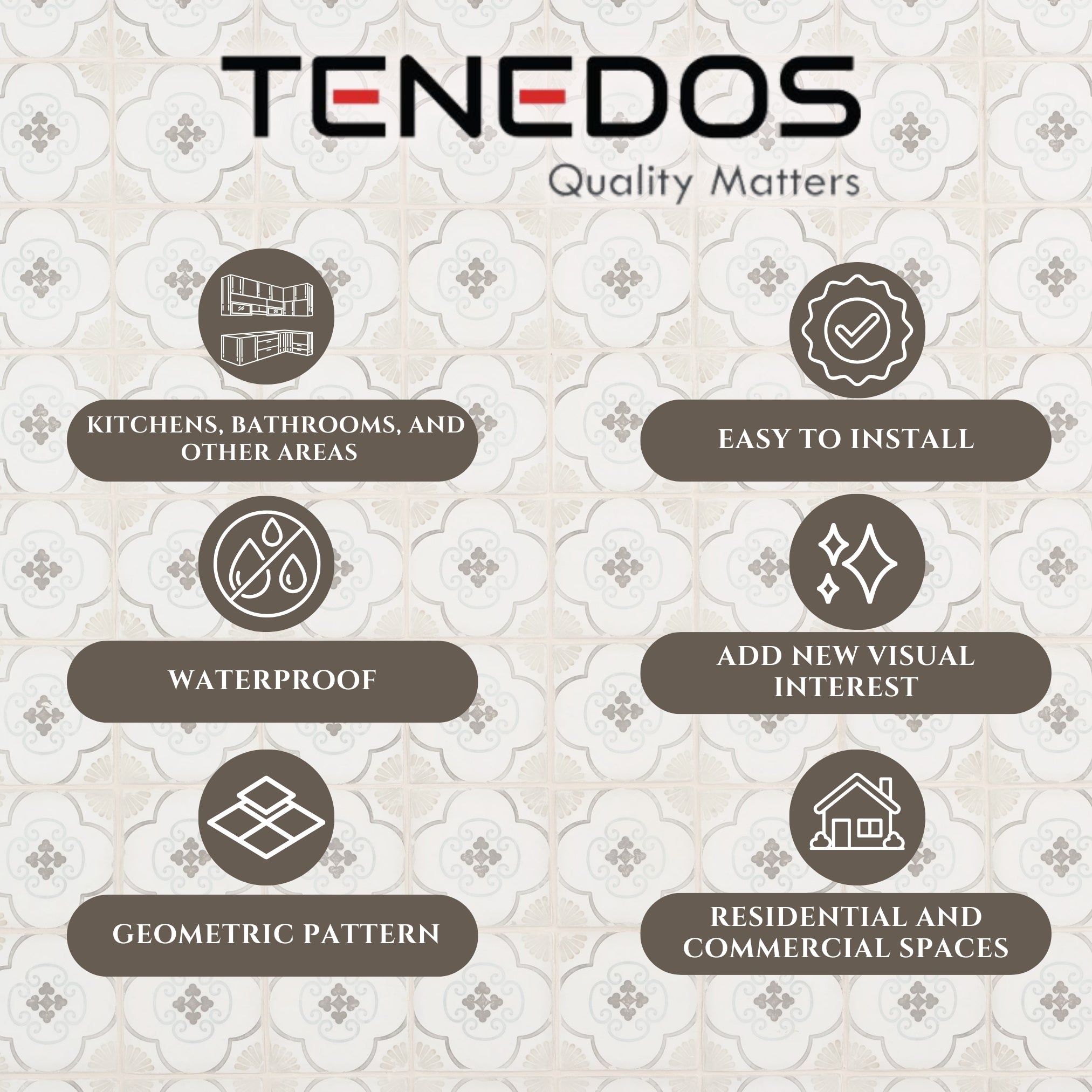 Tenedos HTC330 Nova Premium Porcelain Tile- Box of 34 Tiles