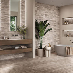 Tenedos Italian Travertine Look Beige Porcelain Tile – 12x12 Satin Finish for Wall, Floor, Bathroom, and Kitchen (5 Sheets, 5 Sqft Total Coverage)