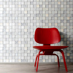 Contemporary 2x2 White Square Glass Design for Home Interiors - Kitchen & Bath Accent (1 Sheet)