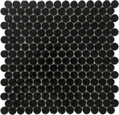 Tenedos HTC333 Shimmer Glossy Penny Round Glass Mosaic Tile 12x12 Sheet for Bathroom Wall, Shower, and Kitchen Backsplash – Sparkling Reflective Finish