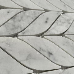 Tenedos HTCRC Carrara White Marble Spike Mosaic Tile – 10x12 Inch Mesh-Mounted Sheet – Natural Marble Geometric Mosaic for Backsplash Bathroom Kitchen Wall
