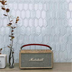 Tenedos Bright Picket Glass Mosaic Tile – 13.3" x 10.2" Glossy Finish, Kitchen Backsplash, Bathroom, Shower Wall & Accent Tile