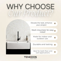 Tenedos HTC195 Golden Diamond Marble Mosaic Tile