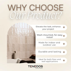 Tenedos HTC184 Ceramic Subway Wall Tile Handmade Look Glossy Glaze for Backsplash Kitchen, Bathroom Shower, Accent Wall (1, Ivory Mist)