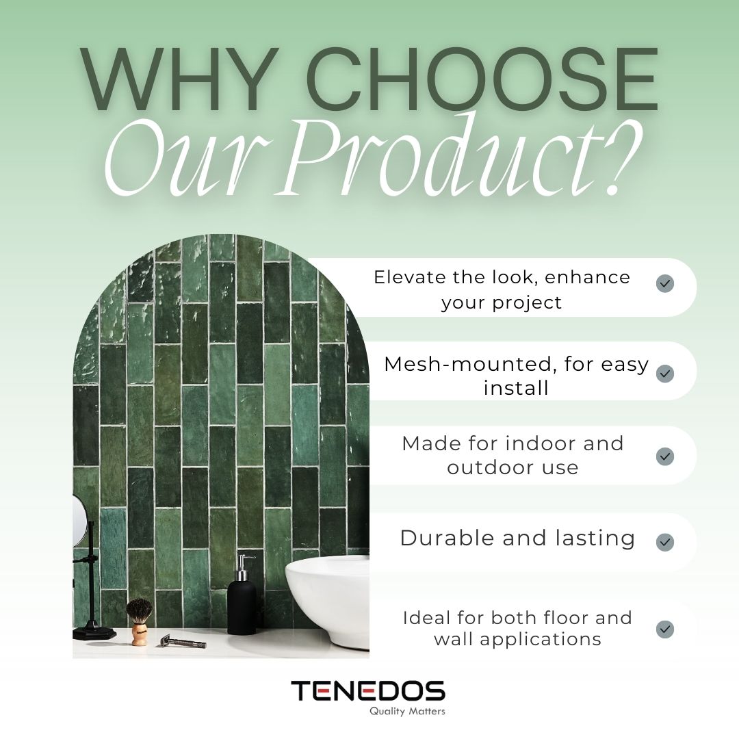 Tenedos HTC184 Ceramic Subway Wall Tile Handmade Look Glossy Glaze for Backsplash Kitchen, Bathroom Shower, Accent Wall (1, Emerald Dream)