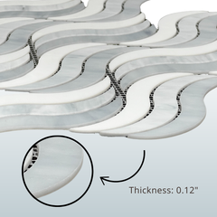 Tenedos HTC178 Velaris Wave Glass Mosaic Tile-1 piece
