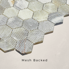 Tenedos Berly Onyx Hexagon Marble Tile- 1 piece