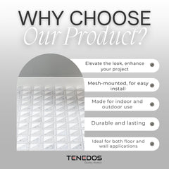 Tenedos HTC188 Hudson Triad Polished Marble Mosaic Tile