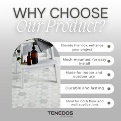 Tenedos HTC193 Crystal Nexus Marble Mosaic Tile