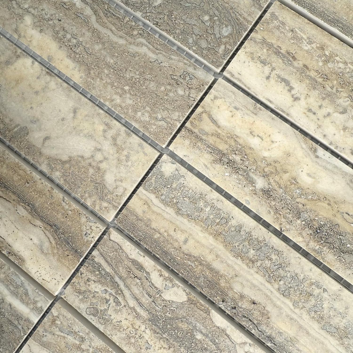 Tenedos Italian Travertine Look Beige Porcelain Tile – 12x12 Satin Finish for Wall, Floor, Bathroom, and Kitchen (5 Sheets, 5 Sqft Total Coverage)