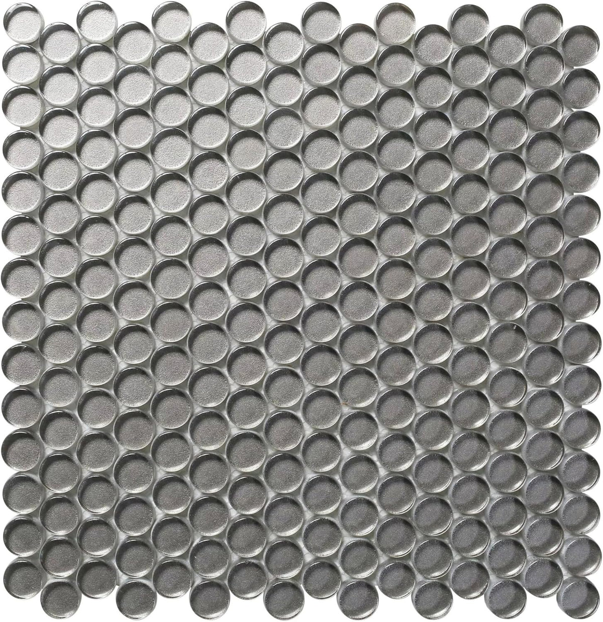 Tenedos HTC333 Shimmer Glossy Penny Round Glass Mosaic Tile 12x12 Sheet for Bathroom Wall, Shower, and Kitchen Backsplash – Sparkling Reflective Finish