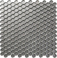 Tenedos HTC333 Shimmer Glossy Penny Round Glass Mosaic Tile 12x12 Sheet for Bathroom Wall, Shower, and Kitchen Backsplash – Sparkling Reflective Finish