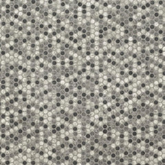 Tenedos Gray Black Mix Penny Round Recycled Glass Mosaic Tile – 12x12 Matte Finish for Wall, Floor, Bathroom, and Kitchen (5 Sheets, 5 Sqft Total Coverage)