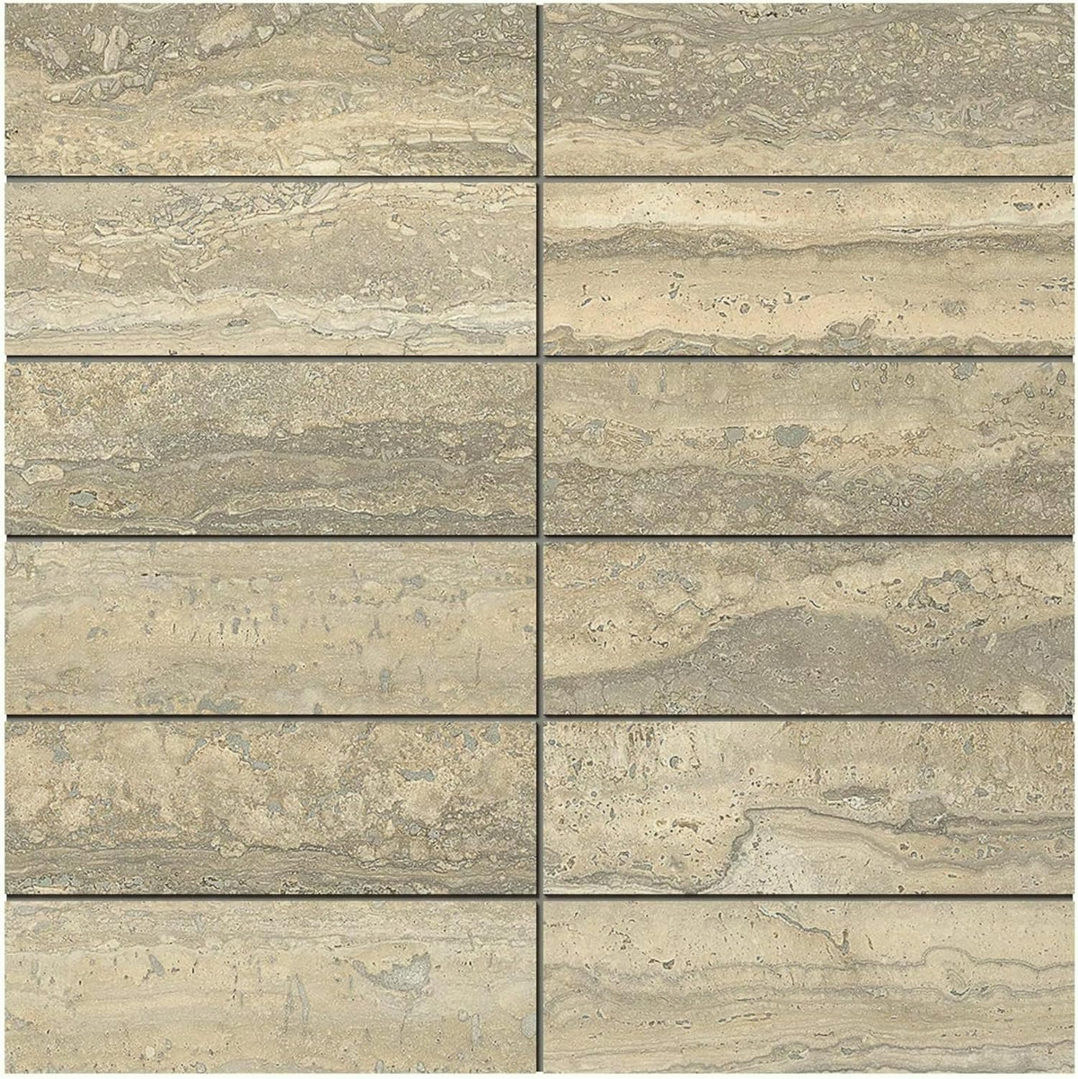 Tenedos Italian Travertine Look Beige Porcelain Tile – 12x12 Satin Finish for Wall, Floor, Bathroom, and Kitchen (5 Sheets, 5 Sqft Total Coverage)