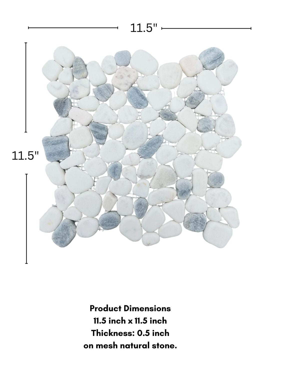 MS International White Polished Pebbles 12 in. x 12 in. Marble Floor & Wall Tile - Box of 5 sqf