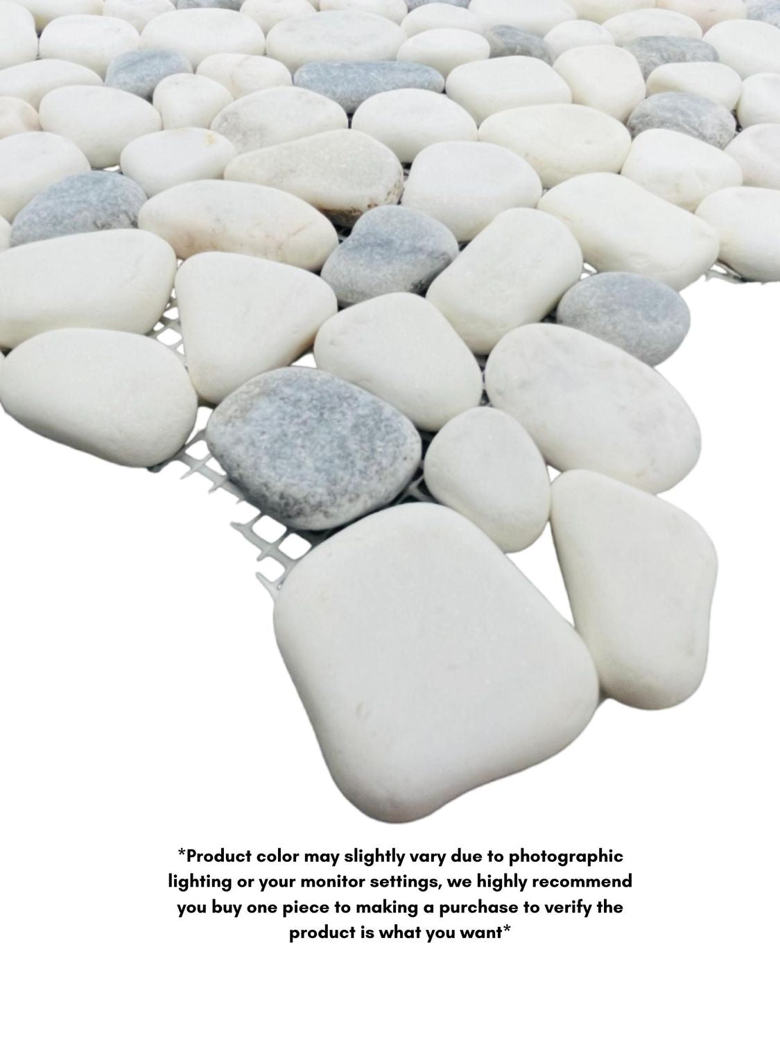 MS International White Polished Pebbles 12 in. x 12 in. Marble Floor & Wall Tile - Box of 5 sqf