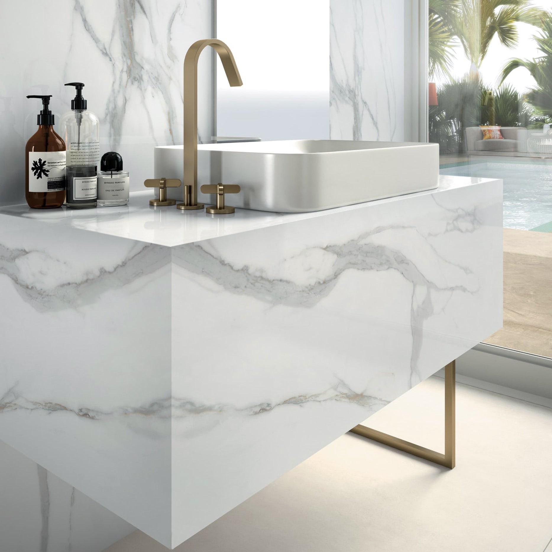 18x36 Calacatta Gold Italian Marble Tile Honed (Matte)