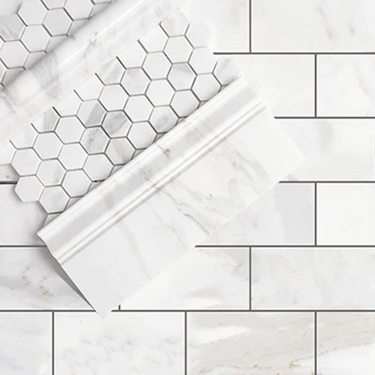 3x6 Calacatta Gold Italian Marble Subway Tile Polished (Glossy)