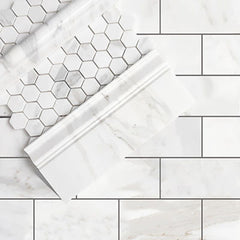 3x6 Calacatta Gold Italian Marble Subway Tile Polished (Glossy)